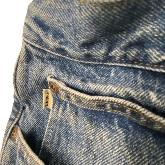 L.L. Bean Men's Flannel Lined Jeans Size 33 x 29 Classic Fit, Blue and Broken-In - Picture 7 of 12